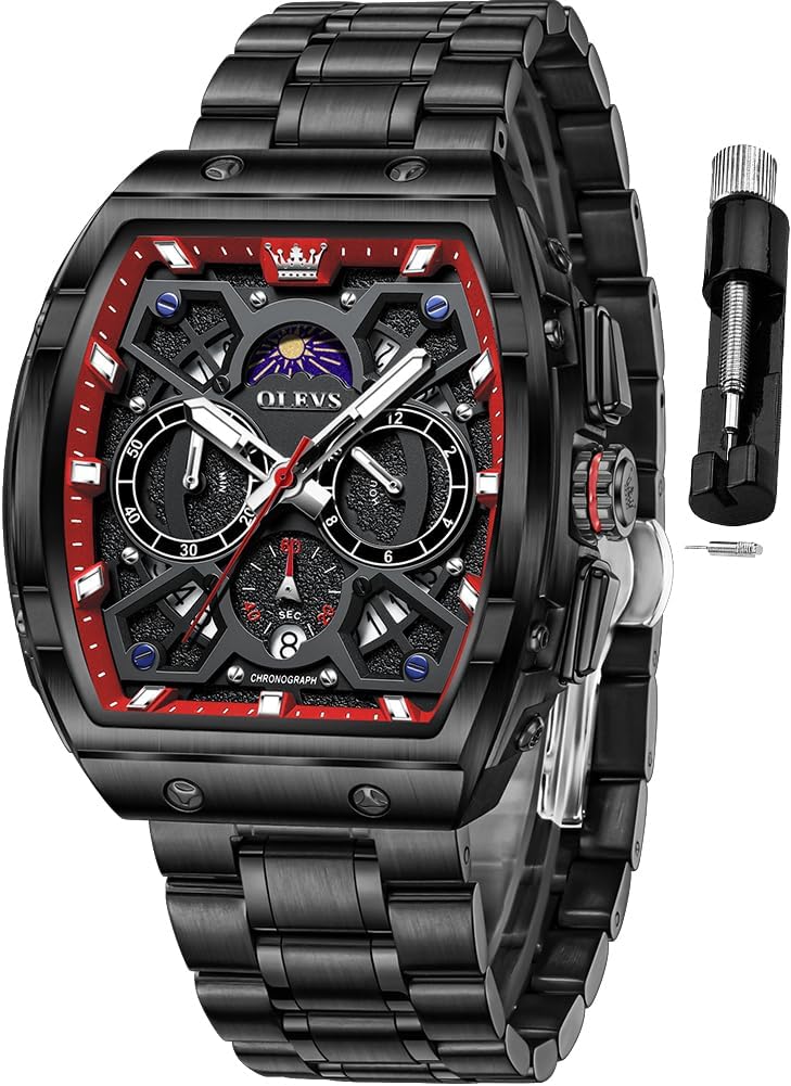 OLEVS Men Watches Business Dress Chronograph Big Square