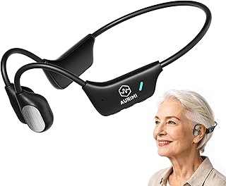 Aurimi Bone Conduction Hearing Amplifier - Open Ear Comfortable Sound Enhancement Device for Seniors, Lightweight 25g Wearable with 10H Battery, Easy One Button Control for Clear Conversations