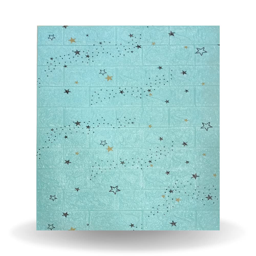KSE Blue Star Foam Brick Pattern 3D Foam Sheet for Walls | Soft PE Foam| Easy to Peel, Stick & Remove DIY Sheets| Suitable on All Walls | Sheets,70 cm X 77 cm (B0BY8MR32R) Amazon Price History, Amazon Price Tracker