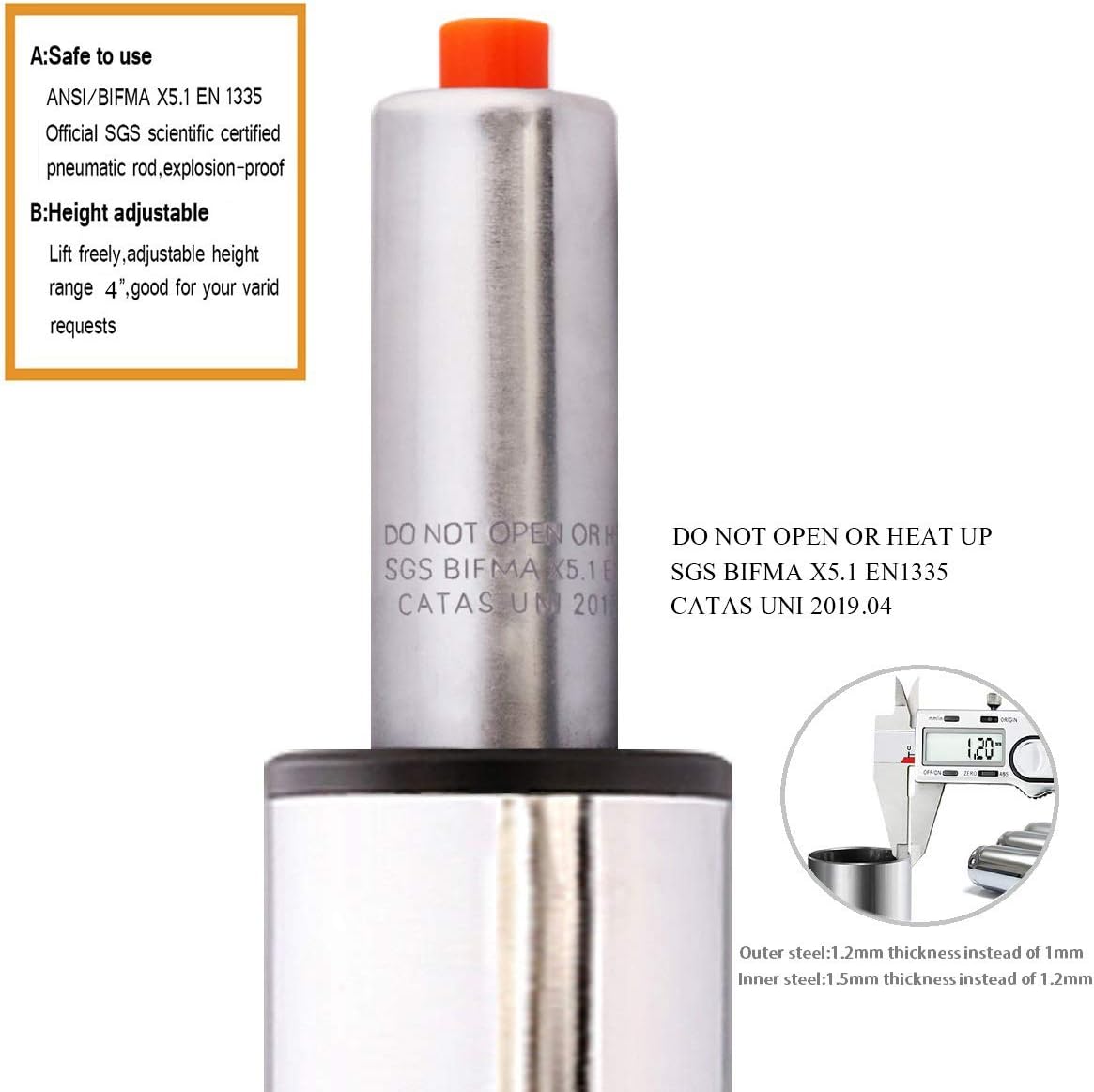 Kaleurrier Gas Lift Cylinder,Pneumatic Chair Replacement Parts- Chair or Stool Lifting Control Mechanism - Image 4