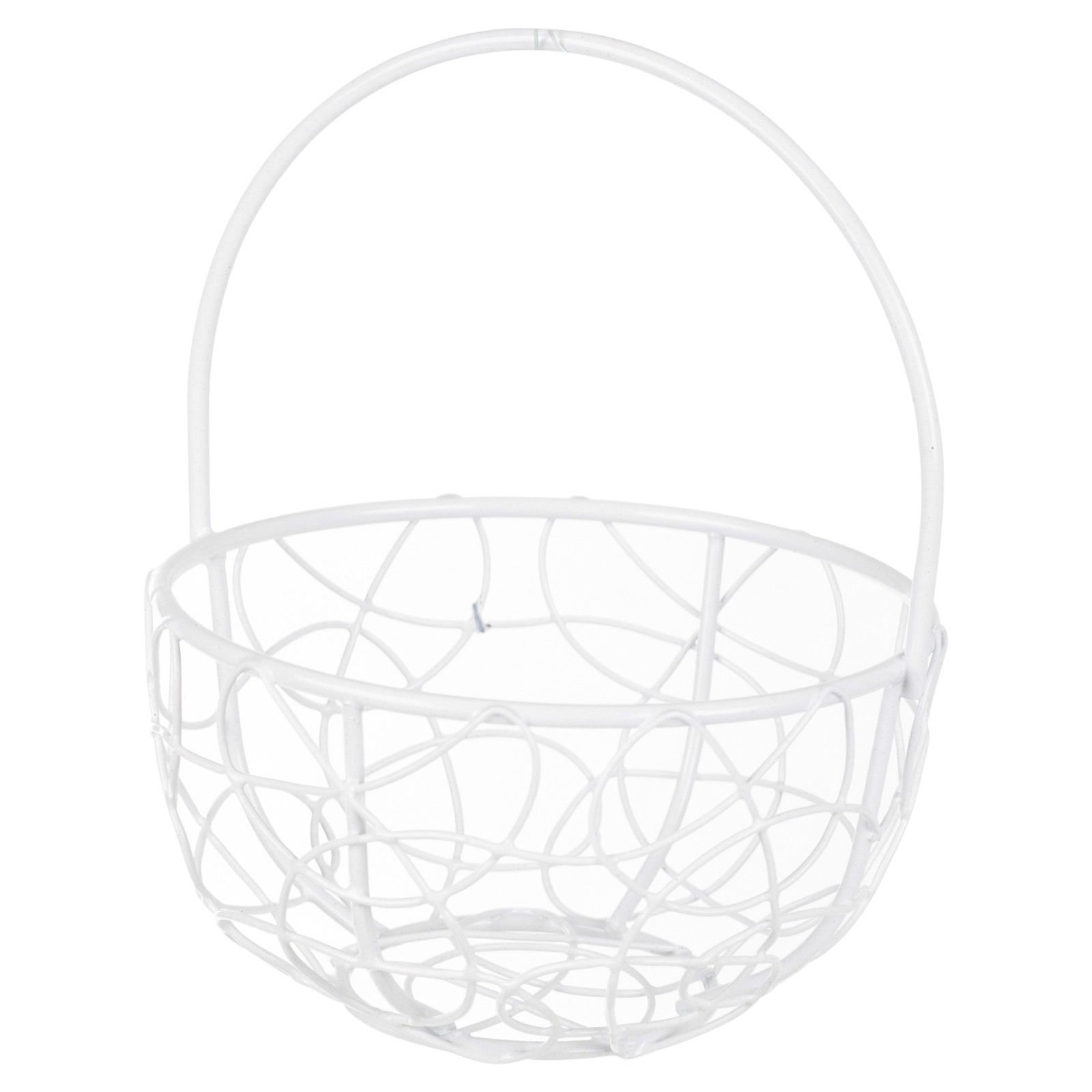 Urbnliving Round White Medium Wire Mesh Basket