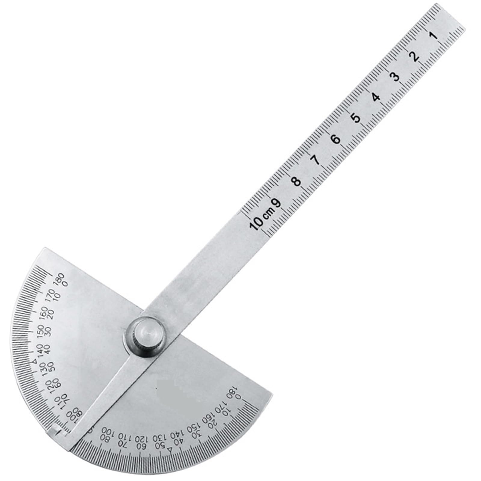 Rapporteur d'angle, Règle de mesure rotative à tête ronde en acier inoxydable, rapporteur à 180 degrés, outil de machiniste, règle d'artisan de 10cm