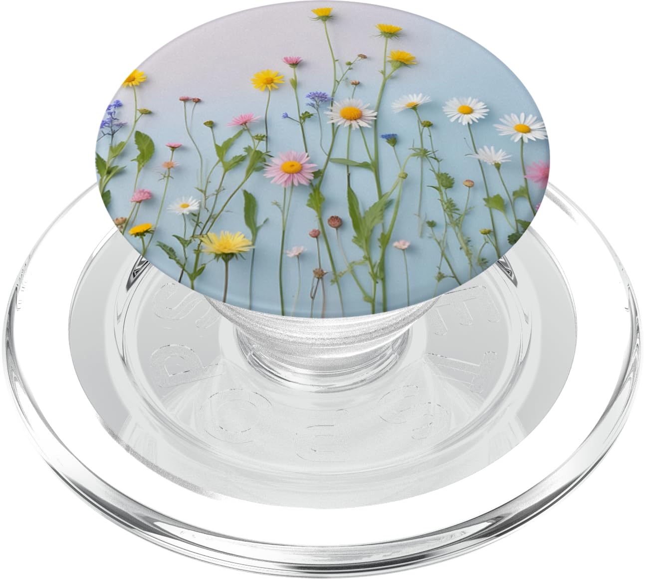 Flower Grass Colorful Field of Wildflowers Light Blue PopSockets PopGrip for MagSafe
