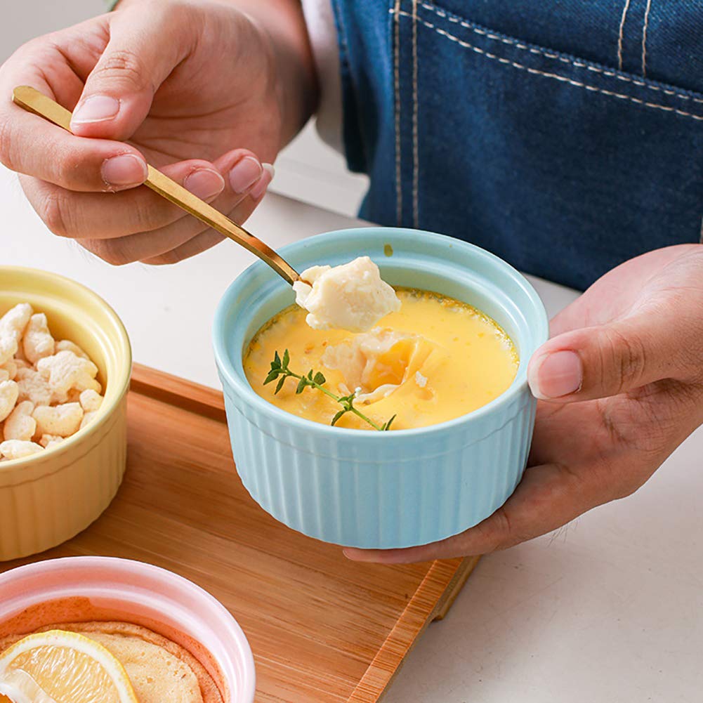 Vormpjes aardewerk, 4-delige muffinset met deksel, mini-schaaltjes voor soufflé, crème... | bol