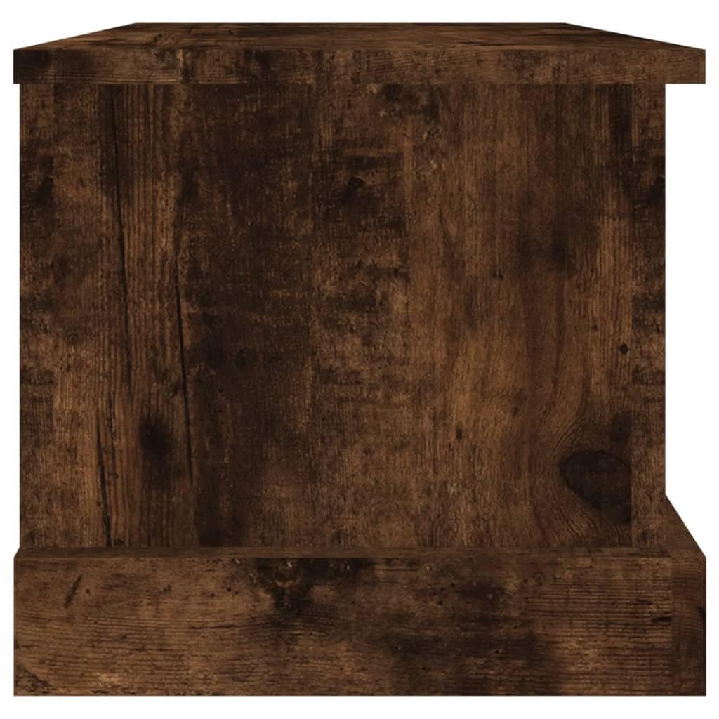 Skrzynia z drewna dębowego wędzonego 50 x 30 x 28 cm, z pokrywką, jako skrzynia do siedzenia i skrzynia do przechowywania, do salonu, sypialni, korytarza, pokoju dziecięcego
