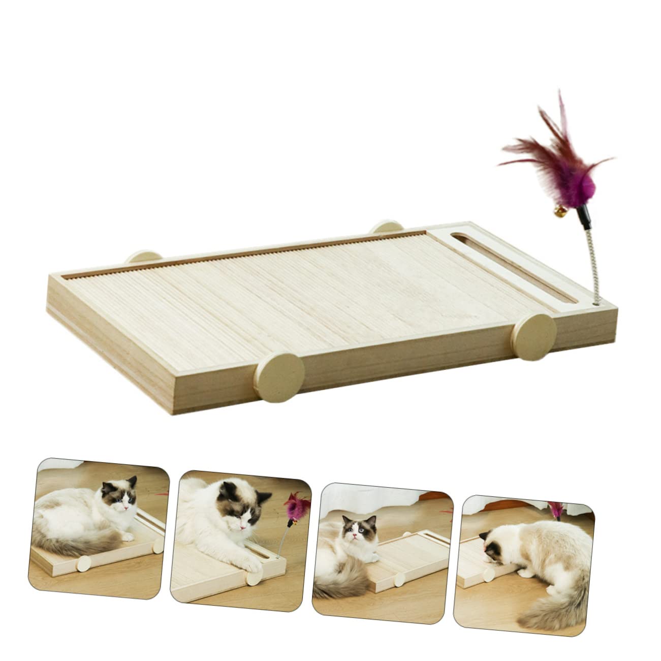 Mipcase Rascador para Gatos Almohadillas para Orejas De Cartón para Gatos Juguete para Rascar Gatos Almohadilla para Rascar De Cartón Juguete De Trompeta Raspador De Madera El Gato