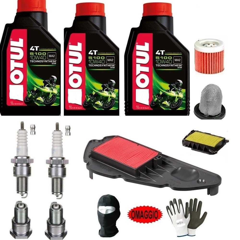 TAGLIANDO-MANUTENZIONE COMPLETO MOTORE CAMBIO LUBRIFICANTE OTUL 5100 SEMISINTETICO FORMULA NGEN CORE 10W40 4T SUPER ACCELLERAZIONE FILTRO OLIO+F.ARIA+CANDELE PER SYM MAXSYM TL 508