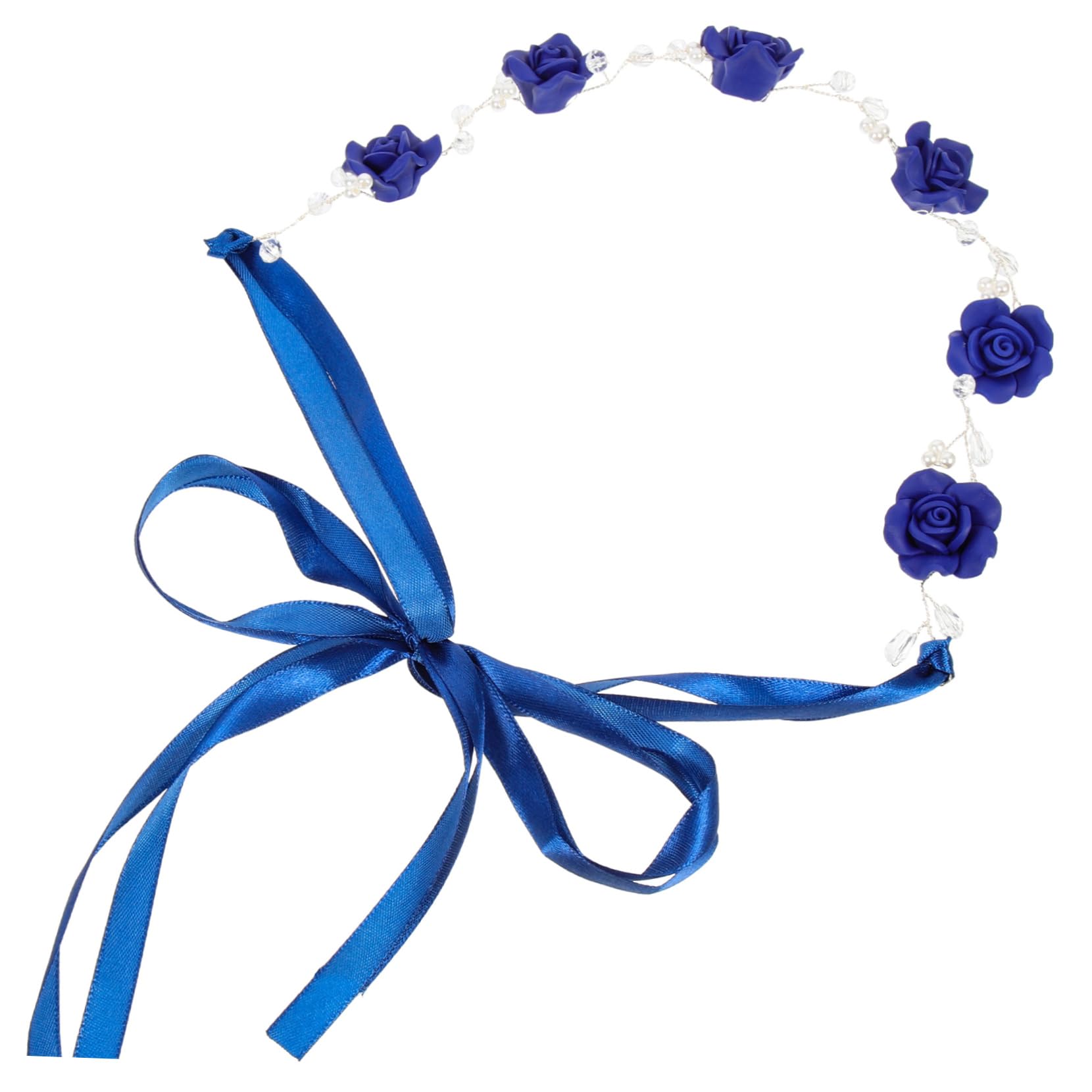FRCOLOR 4 Diademas de de Imitación con Diseño de de Imitación para El Pelo Tocado de Novia para Mujer Color Azul Marino