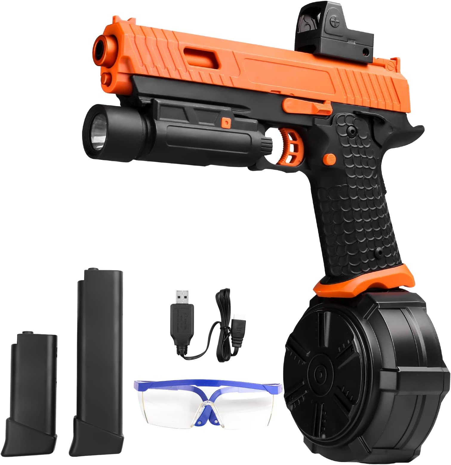 Gel Blaster JM-X5,Gel Toys with Goggles and Drum,Upgrade Version for X2 with Easter Outdoor Games and Backyard Fun for Ages 14 years old and up and Adults,Orange