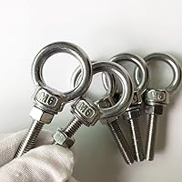 Vista 2 de HYXXYY Perno de ojo de hombro M6, paquete de 5 pernos de ojo de acero inoxidable de 14 de pulgada, accesorios de tornillo de alta resistencia