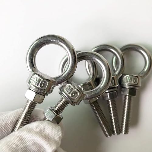 Miniatura 2 de HYXXYY Perno de ojo de hombro M6, paquete de 5 pernos de ojo de acero inoxidable de 14 de pulgada, accesorios de tornillo de alta resistencia,