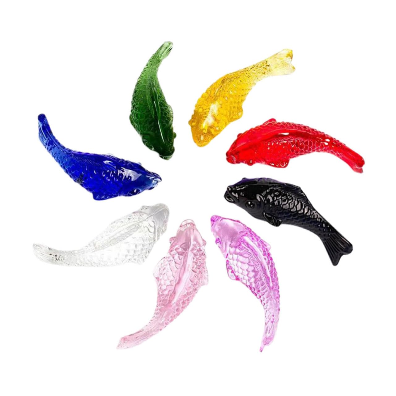 Cabilock 32piezas Estatuas De Peces De Cristal Adornos para Acuario y Decoración De Escritorio Accesorios De Acuario Figuras De Peces para Hogar Transparente