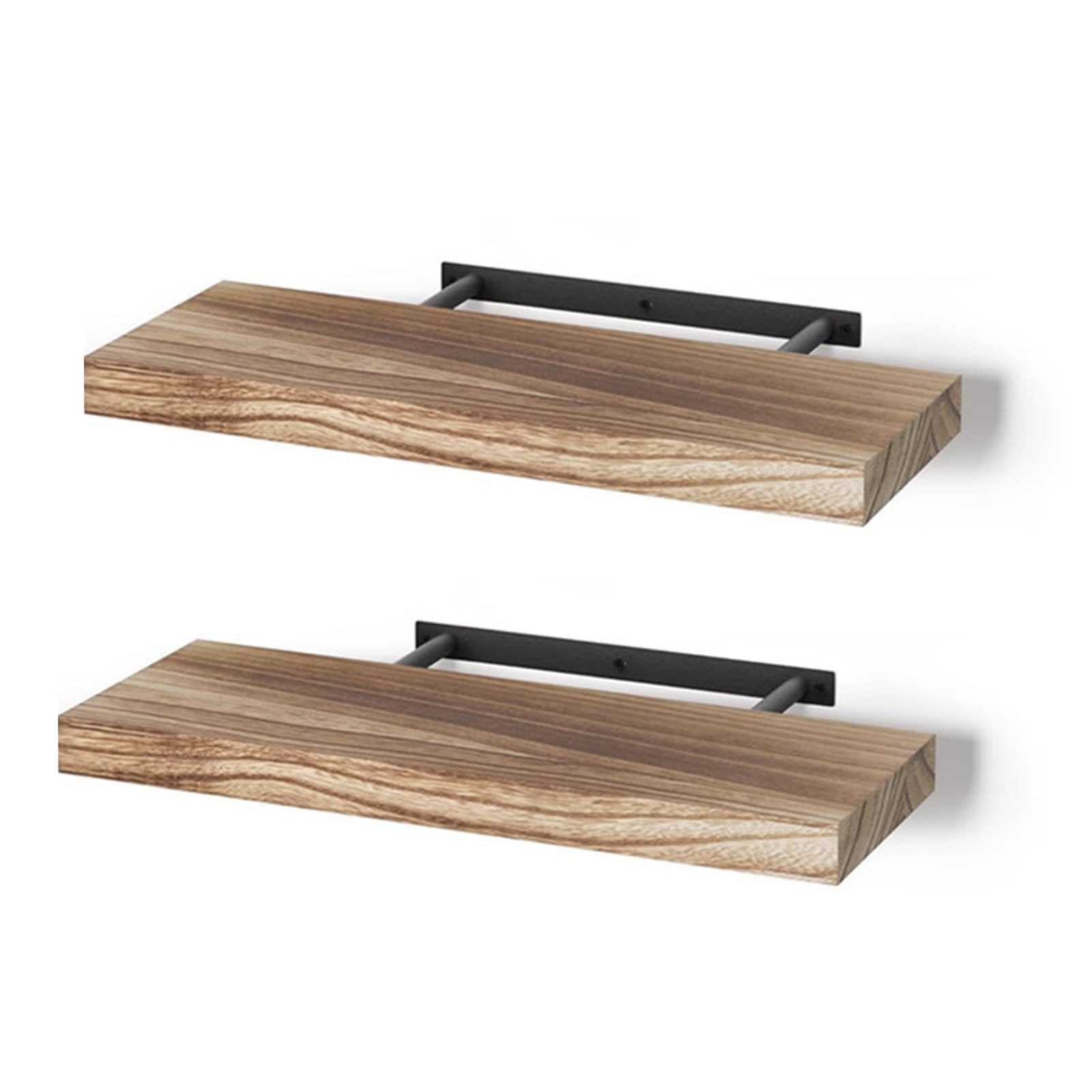 Półki wiszące na ścianę, Dębowa półka pływająca 42x15x2 cm Niewidoczne mocowanie Książki Rośliny Dekoracja Salon Sypialnia(2pcs)