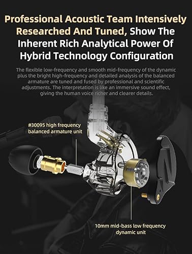 Miniatura 5 de keephifi KZ ZSN Pro - Auriculares intrauditivos con cable en el oído, híbridos dinámicos, controladores de oído duales, desmontables, sin enredos,