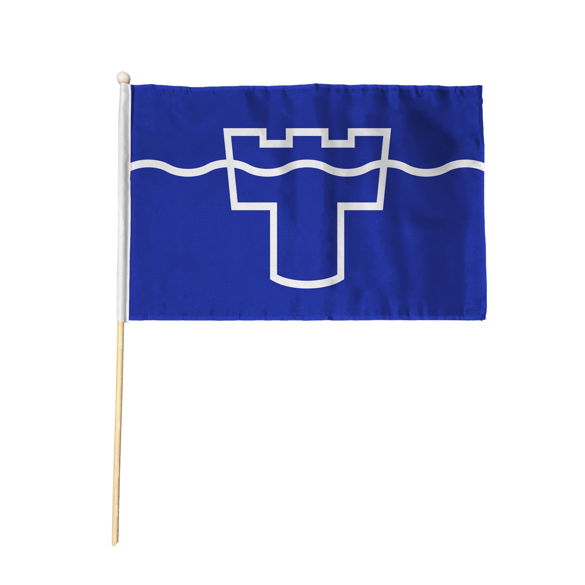 Flagtex Tyne and Wear Hand Waving Flag (9x6 Inch) - Premium Wooden Stick Hand Flag 9x6 Inch Natural Wood Pole Metropolitan County Flag Events Parades Celebrations