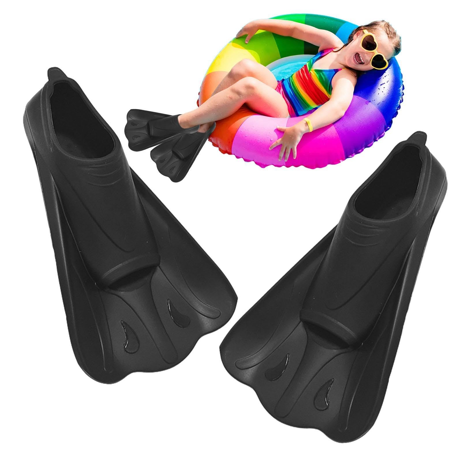 Kurze Schwimmflossen, Silikon-Schwimmflossen, Reise-Silikon-Schwimmflossen, Training, kurze Schwimmflossen, Tauchflossen, weiches Silikonmaterial, Schnorchelausrüstung für Kinder und Erwachsene