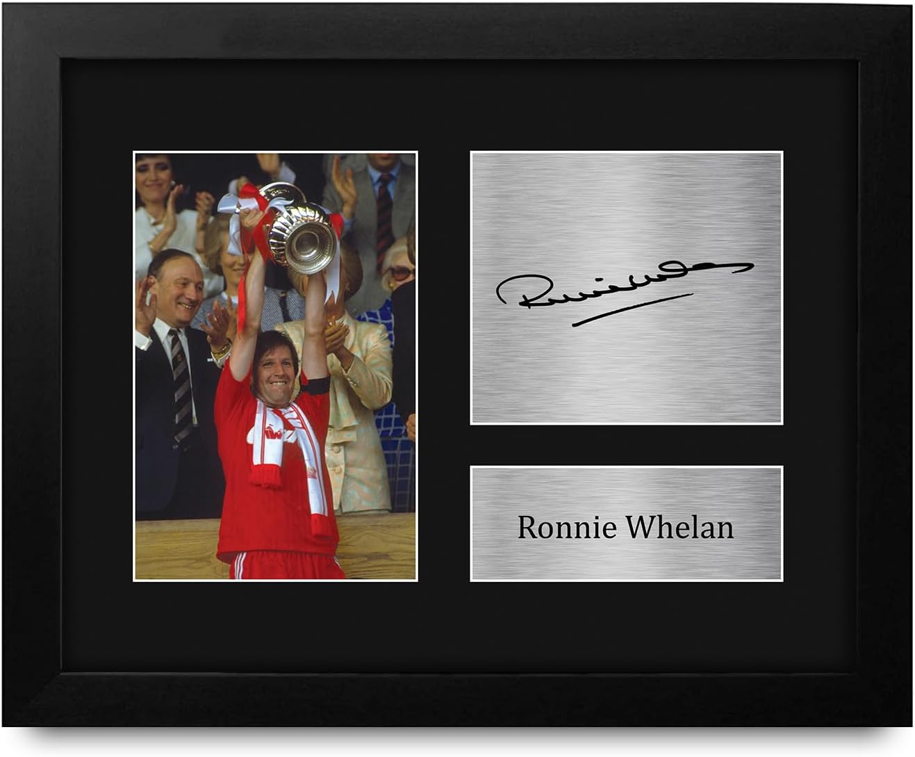 HWC Trading Ronnie Whelan Liverpool Gifts Printed Signed Autograph Picture for Soccer Fans and Supporters - US Letter Framed (ID-008814)