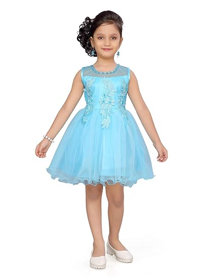 Aarika Girls net A-Line Knee-Length Dress