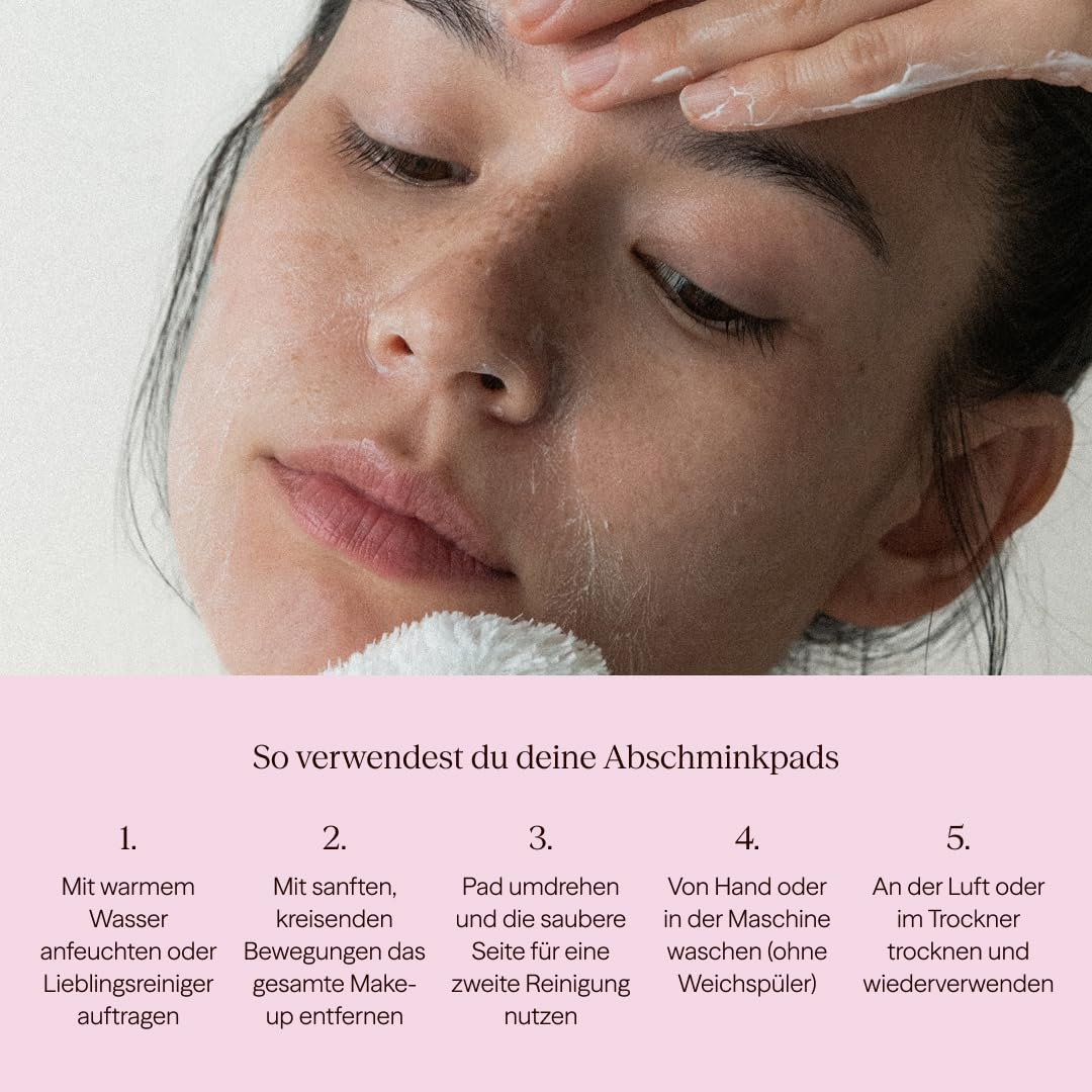 Waschies Dischetti struccanti riutilizzabili e detergenti per il viso, confezione da 6 pezzi, motivo floreale, lavabili, morbidi e ipoallergenici, detergenti delicati per tutti i tipi di pelle
