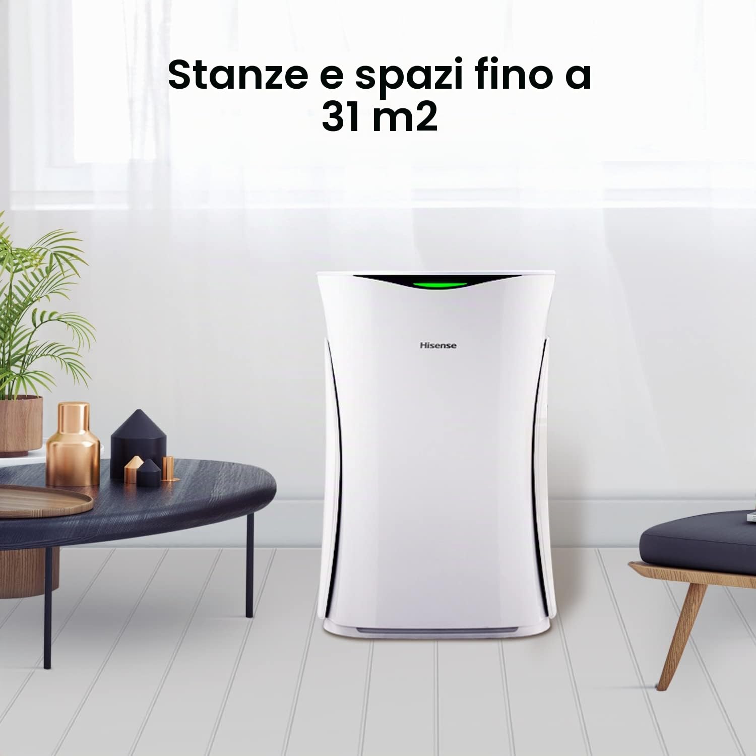 Hisense AE-15R4AF1 Purificatore D'aria Alta Efficienza Silenzioso Filtro HEPA 12 Purificazione Rapida 30 m2
