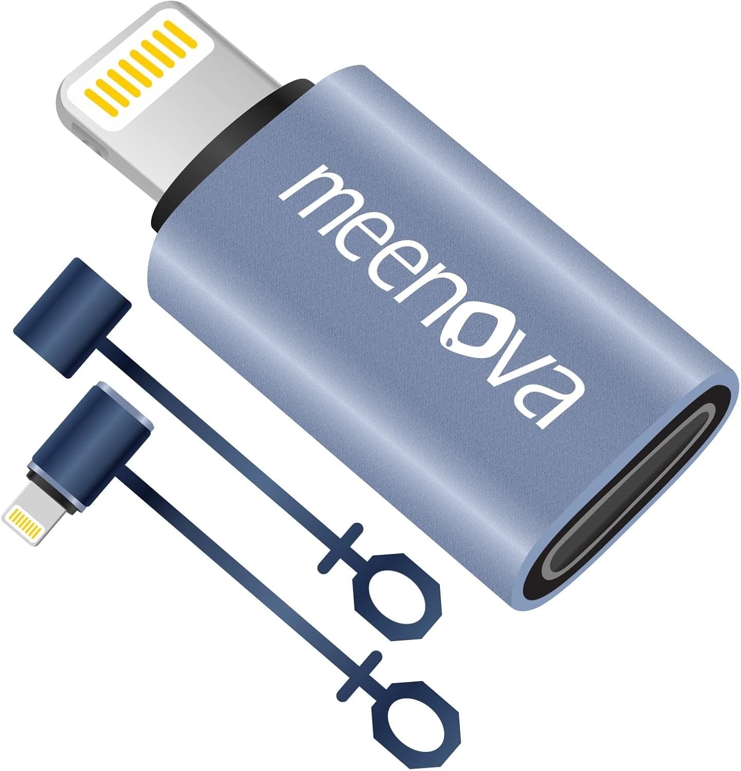 Meenova 60W Lightning to USB C Adapter for iPhone 16 15 Pro Max Plus, S24, Type C Charging Converter, iPhone Lightning to USB-C Adaptor Not for Audio, Apple AirPods Accessories USBC Charger CarPlay