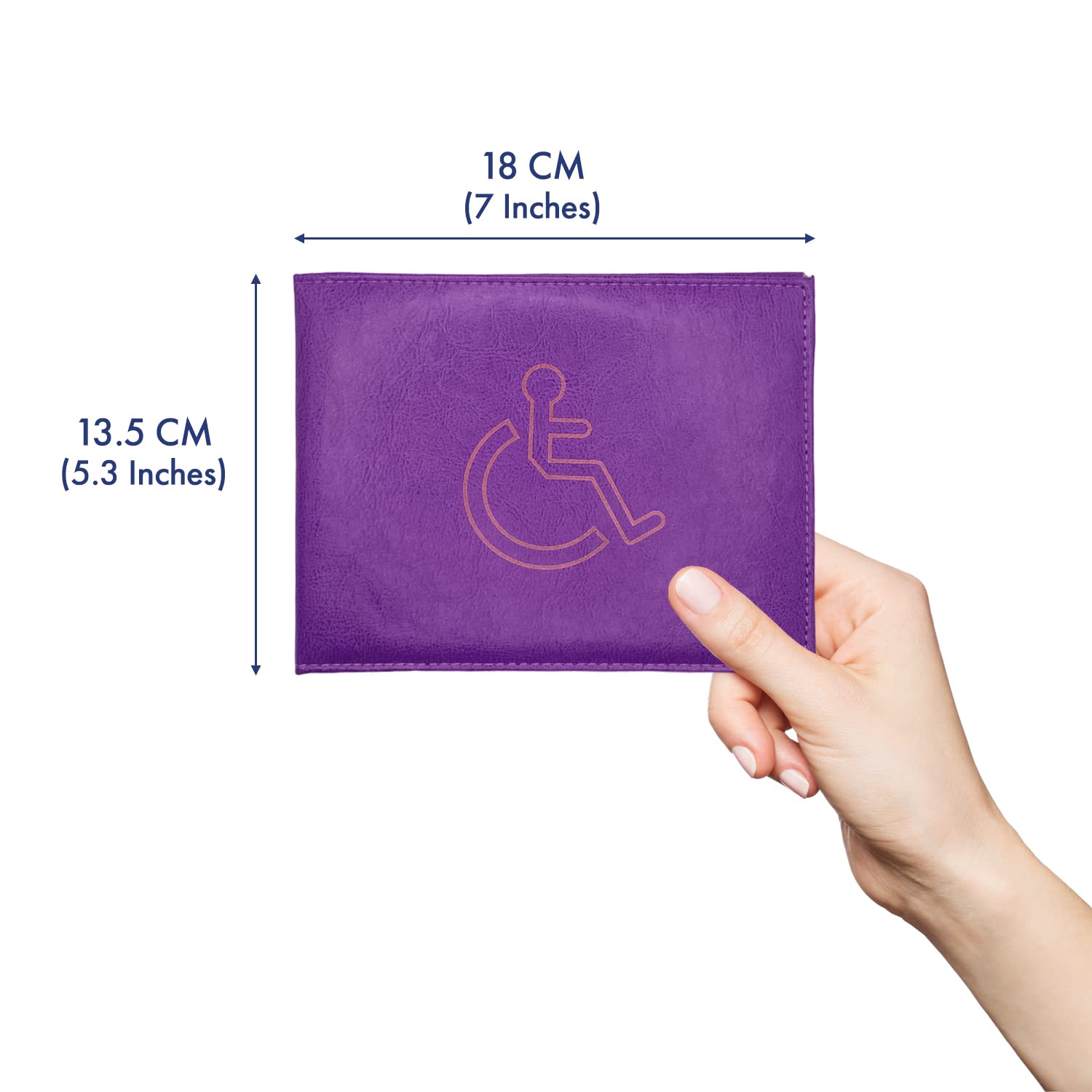 Woodland Leather Disabled Badge and Timer Holder, PU Leather Blue Badge Holder Wallet Protector for Car Hologram Safe (Purple), (1495) - Image 4