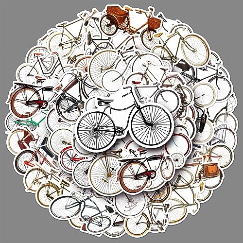 50 Pcs Bicycle Stickers Cute Aesthetic Cool Bike Sticker for Laptop Luggage Skateboard Scrapbook Cars Helmet Water Bottle Computer Phone Guitar,Vinyl Waterproof Funny Stickers for Teens Kids Adults