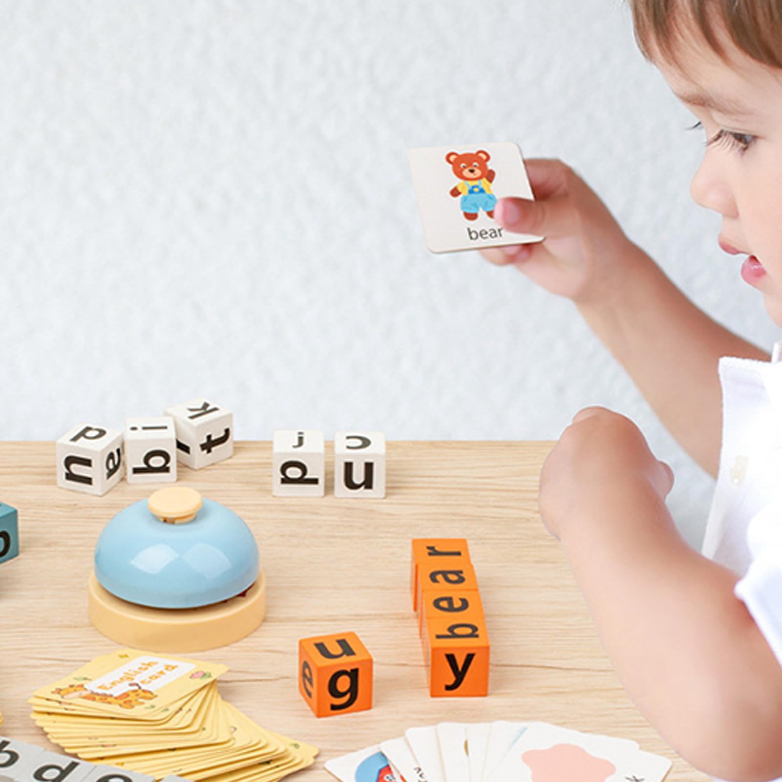 Word Spelling Game, Wooden Alphabet Blocks Board Games for Kids Adults, Funny Travel Spelling Word Games with Flash Cards, Novelty Alphabet Blocks Phonics Game, for Educational Toys — view 7