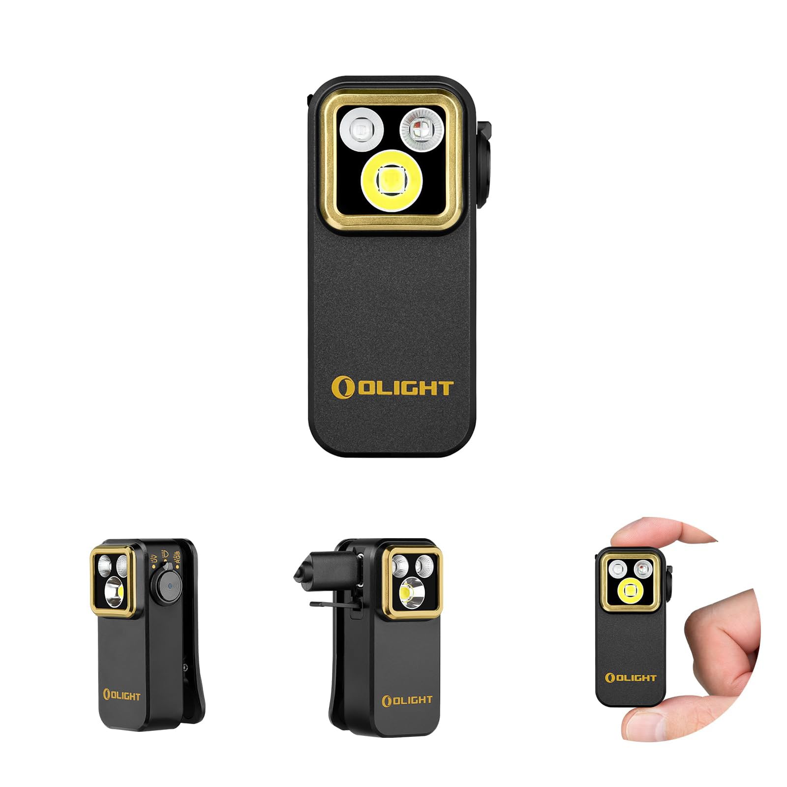 OLIGHT Oclip Pro S Rechargeable EDC Clip-on Flashlight, Black