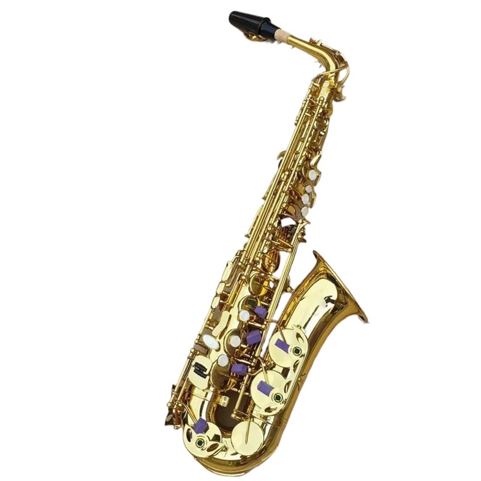 Saksofon Saksofon Altowy Eb Tune Instrument Muzyczny Z Mosiądzu Złoty Lakier Saksofonowy Z Ustnikiem W Obudowie (Color : Leather bag)