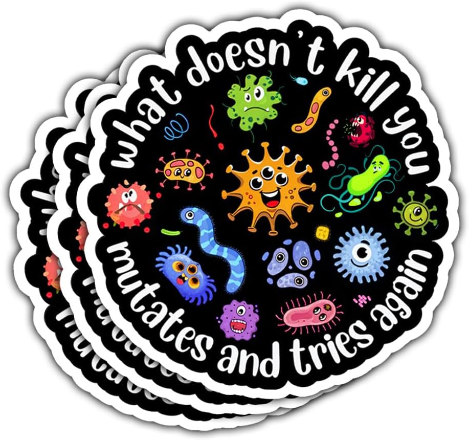 (3pcs-3in) What Doesn't Kill You Mutates Again Sticker Lab Science Stickers