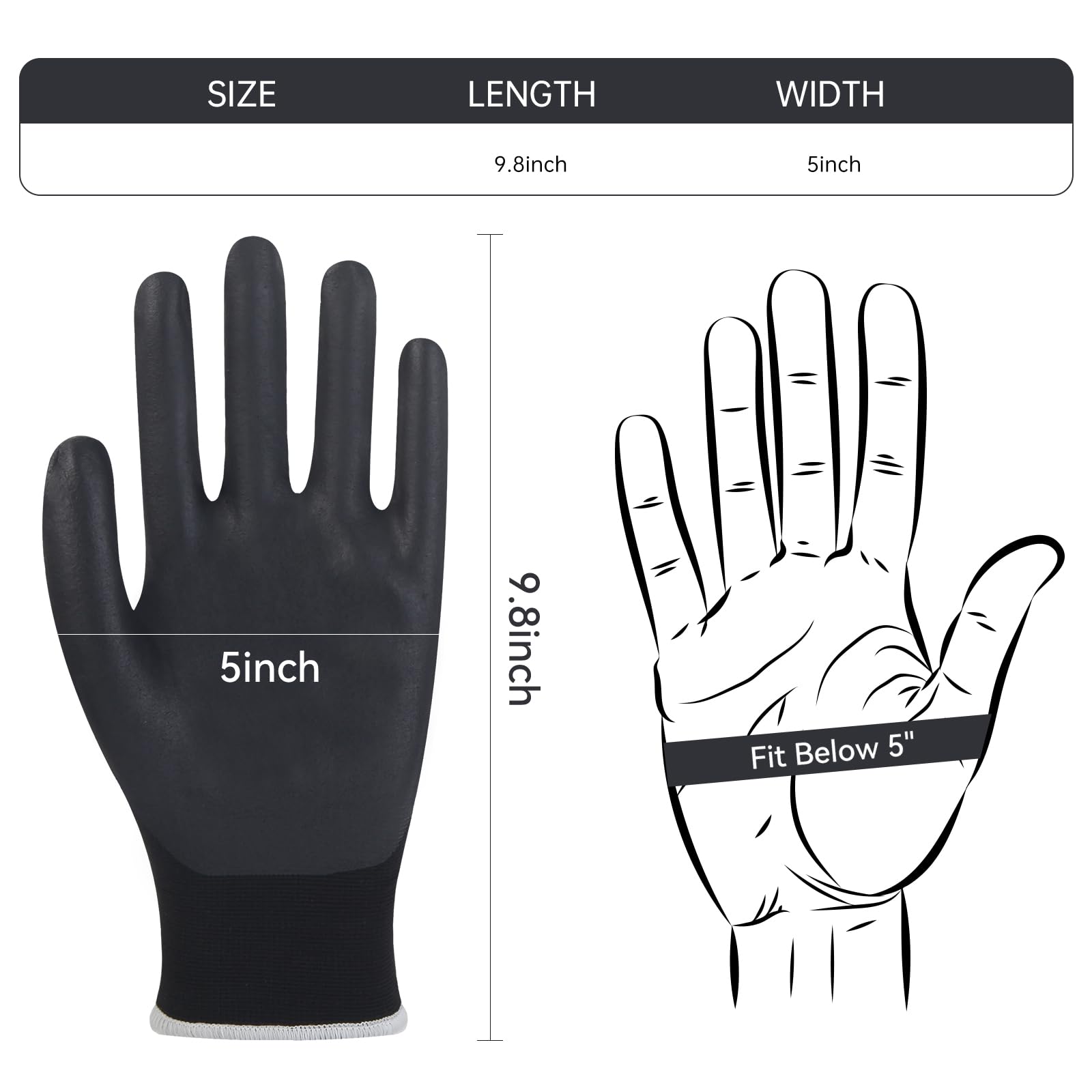 Elektrisch isolierte Handschuhe, 500 V, 1 Stück, Spannungswiderstand, Hochspannungs-Isolierung, feuerhemmend, rutschfester Gummigriff für elektrische Arbeiten (weiß und schwarz)