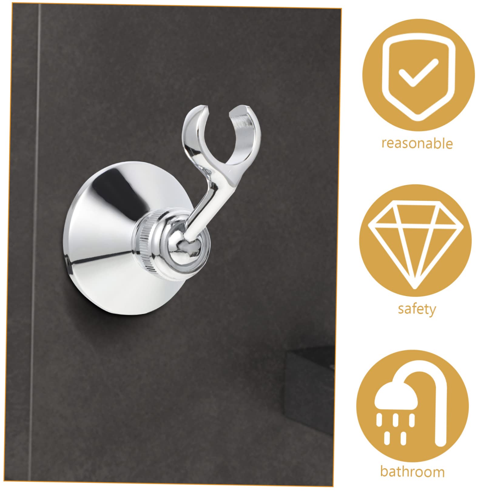 SHINEOFI Soporte para Cabezal de Ducha Metálico Ajustable Base Fija para Boquilla de Ducha Cromado para Baño Montaje en Pared Uso Doméstico y Hotelero