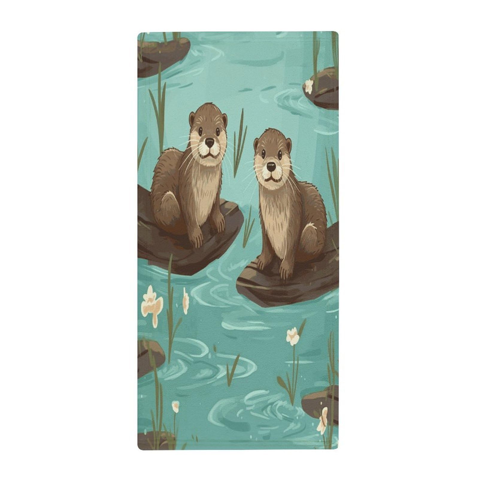 Fekiloot Style Otters Towels For Bathroom, Bath Towels 13.8 X 28.7 Inch, Hand Towel Multipurpose Use As Bath Fitness, Bathroom, Shower, Sports, Yoga Towel