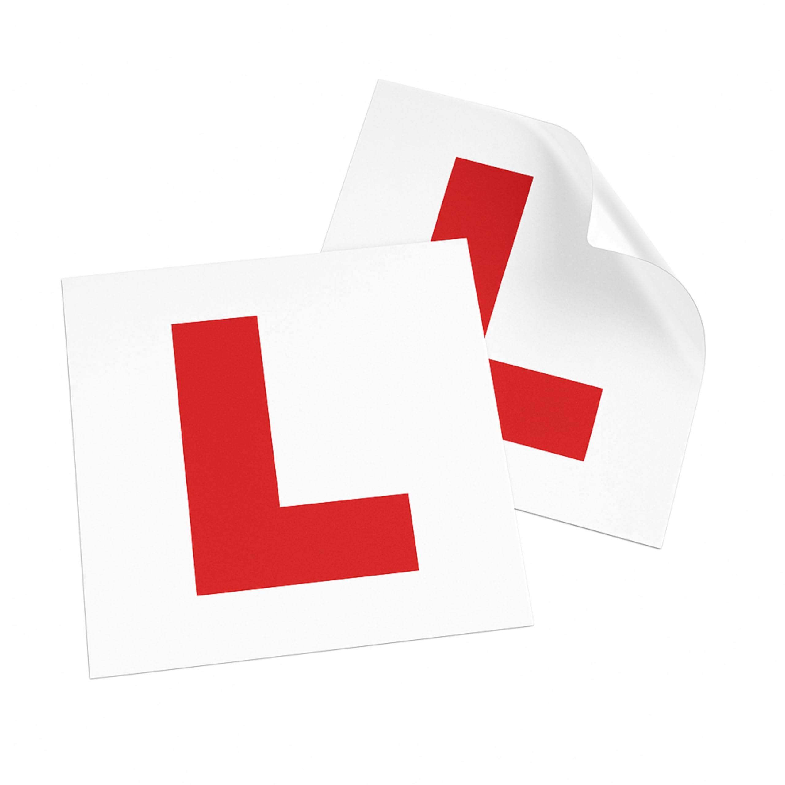 Tek Automotive Red, White Self Cling L Plates – Pack Of 2 Learner Driver Plates For Car Glass, Reusable, Official Uk Legal Size