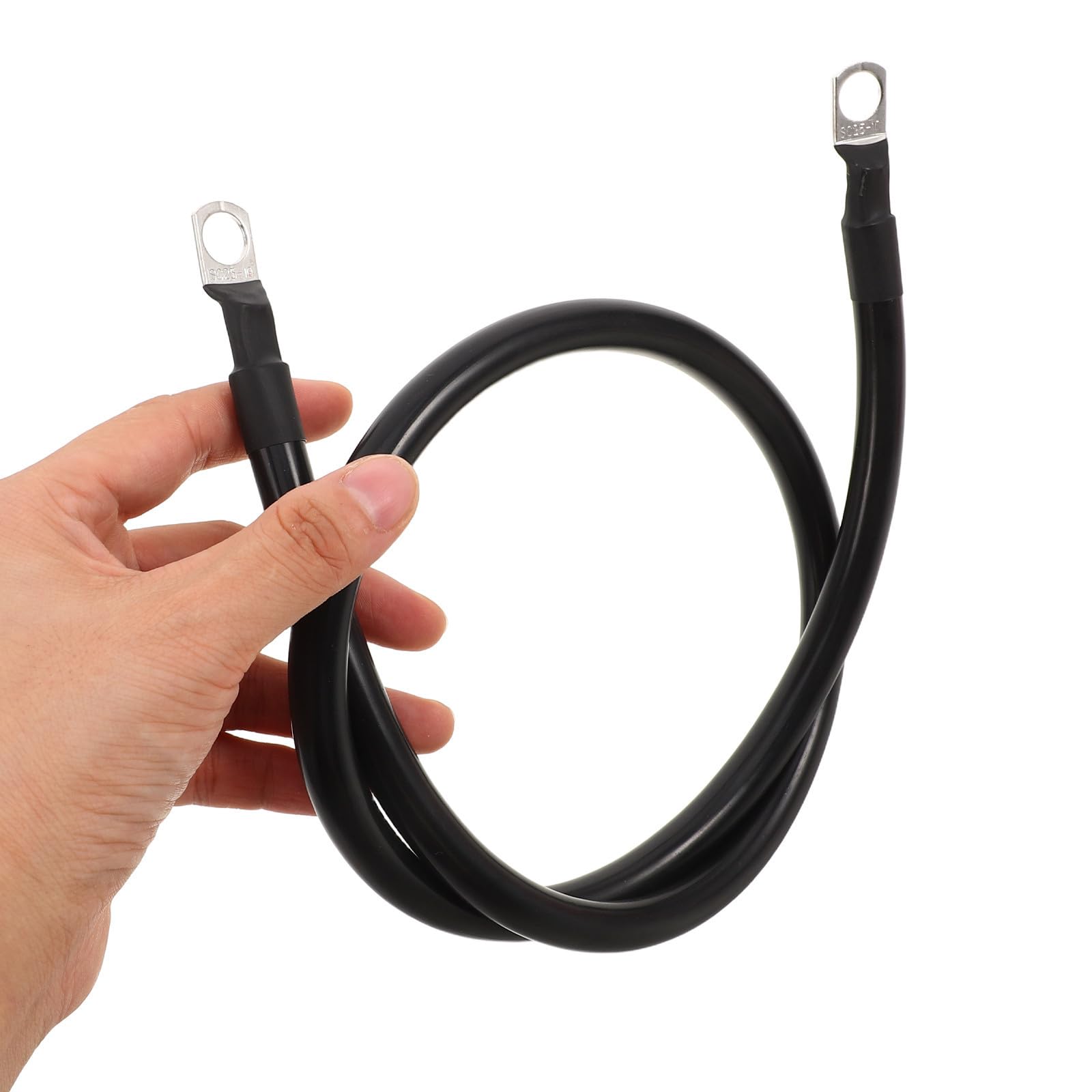 2 Stück Batteriekabel Awg Kupfer mit 3/8 Zoll Ringkabelschuhen