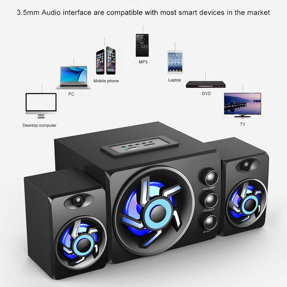 Amazon.co.jp: コンピュータースピーカー 3Dサラウンドショック