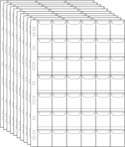 Vista 12 de Páginas de bolsillo para monedas: bolsillo estándar de 9 agujeros para monedas, fundas de recogida para monedas, 10 hojas serie CS03