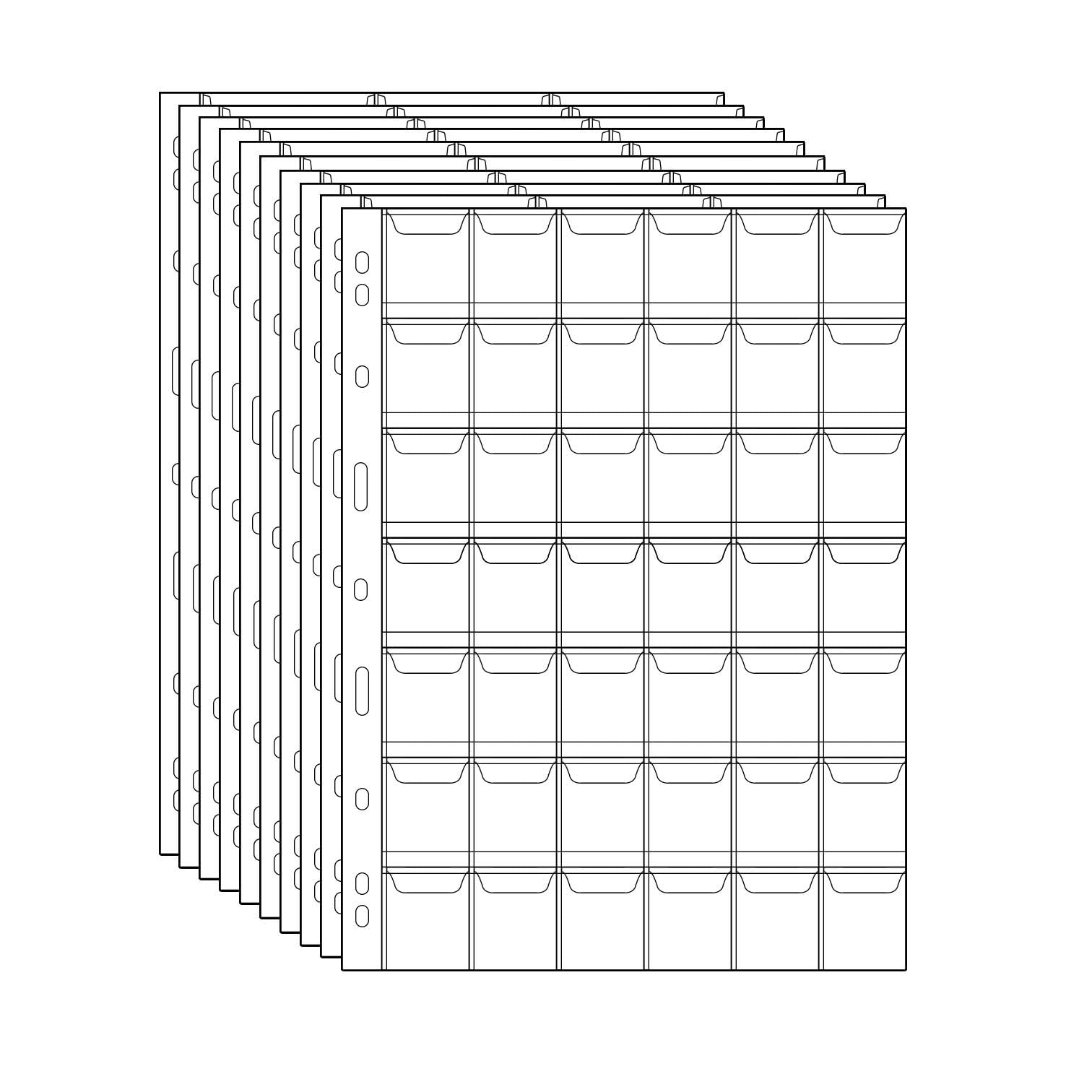 Coin Pocket Pages - 42 Pockets Standard 9-Hole Coin Collecting Sleeves (10 Sheets)