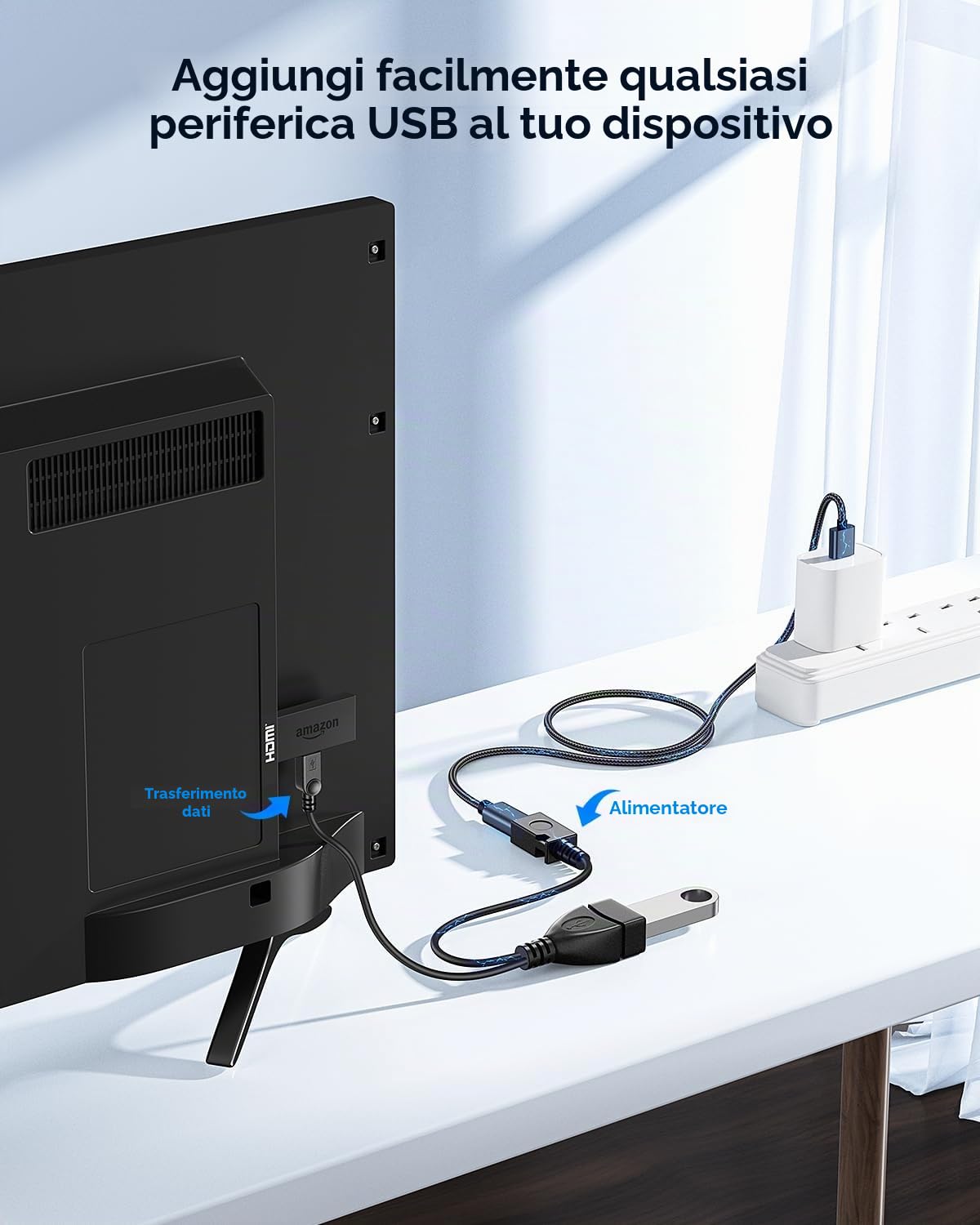 ANDTOBO [2 pezzi] Adattatore Micro USB OTG 2 in 1 con alimentazione per Fire Stick/Host Dispositivi ecc-Nero