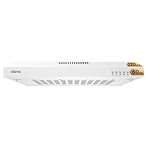 CIARRA Cappa Aspirante 60 cm Sottopensile Cappa da Cucina con Pannello Argento LED Montaggio a Parete con Ventola Estrattore (Bianco)-CAW6903A