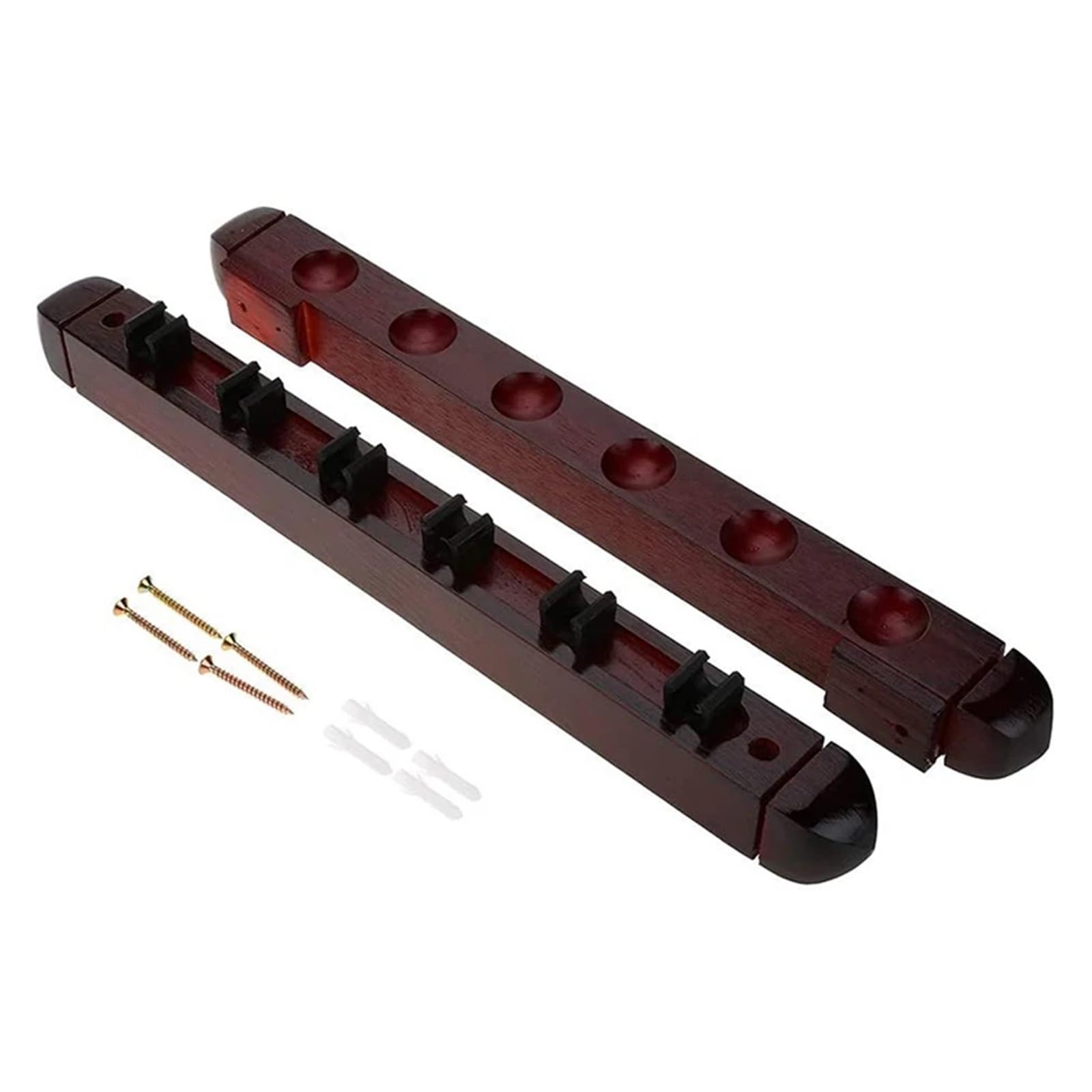Porte-queues de billard mural bois support 6 queues et accessoires snooker