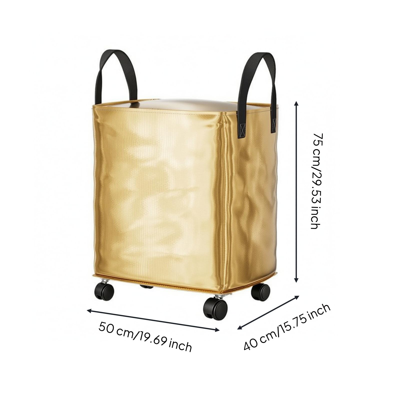 MagiDeal Organizador Almacenamiento con Ruedas | Resisn Al Agua, Impermeables, Bolsas Almacenamiento con, Oro, 50x40x75cm