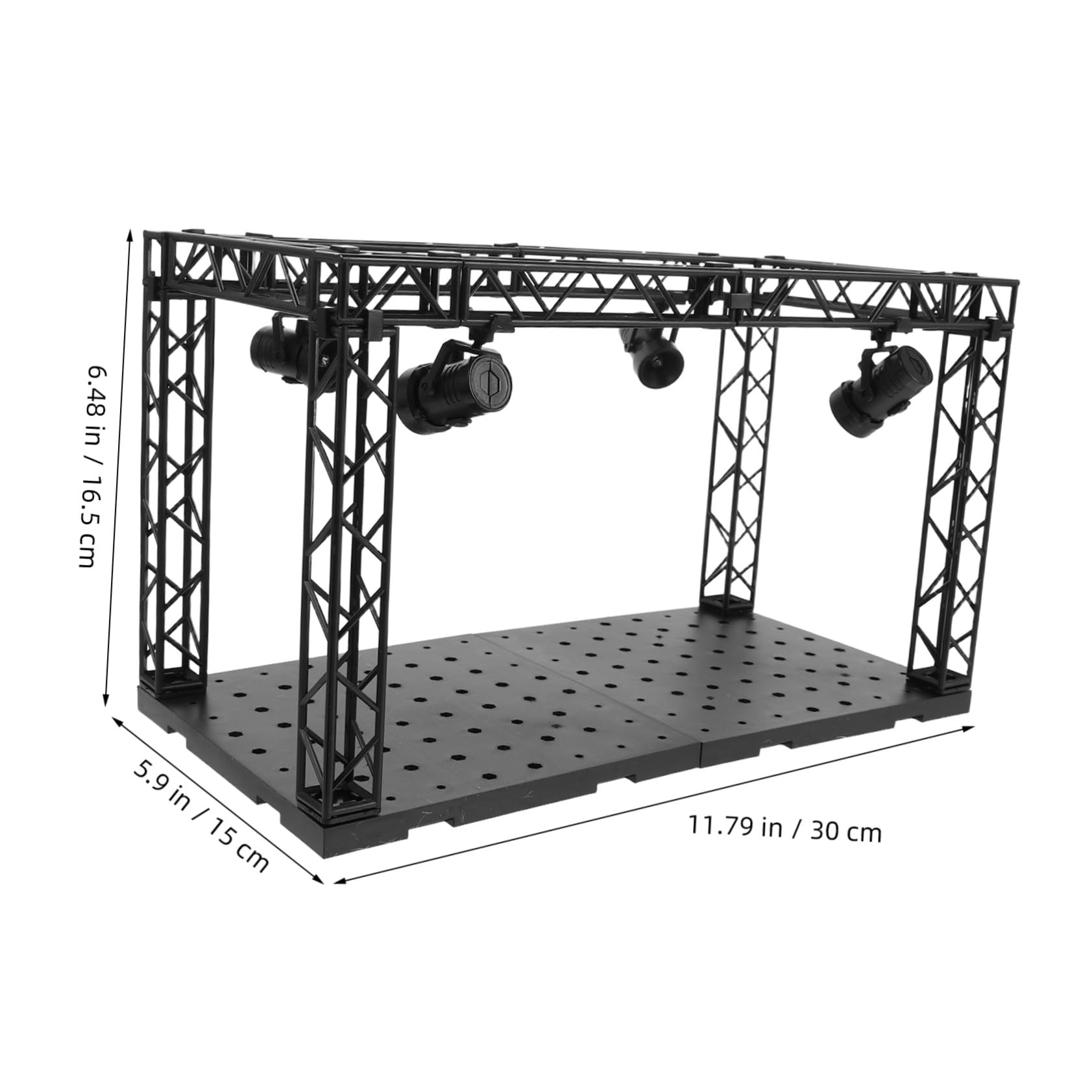 Beleuchtete Vitrine für Figuren mit Led, Kunststoff, Schwarz