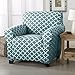 Home Fashion Designs Printed Stretch Arm Chair Furniture Cover Slipcover. Brenna Collection, Smoke Blue