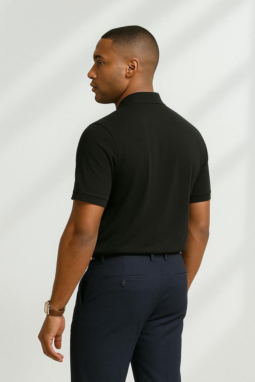 VPG Mens Knit Short Sleeve Polo Shirts Casual Vacation Collared Golf Shirts Stretchy Regular Fit T Shirt - Image 4