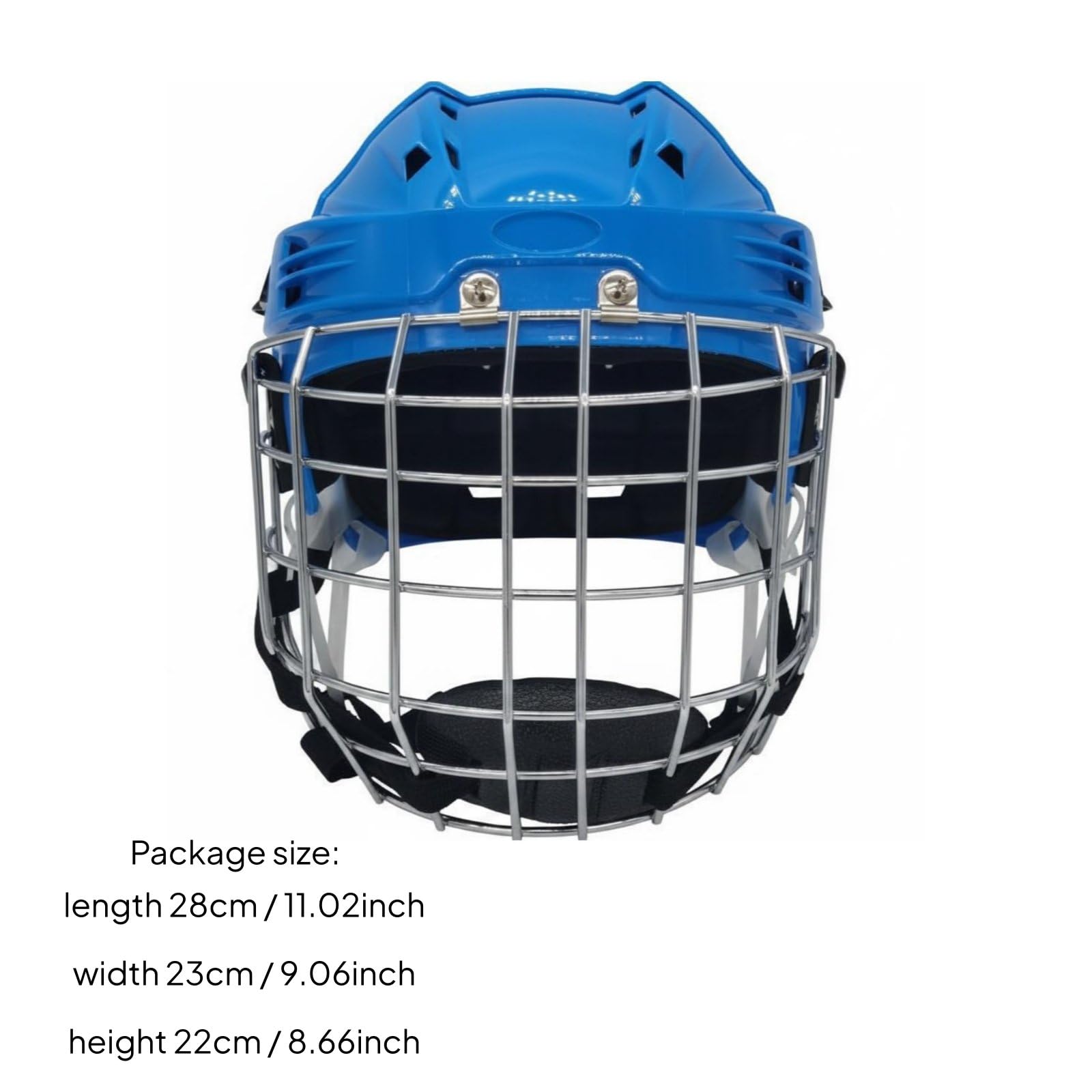 Casco da Hockey con Griglia Massima Protezione Casco con Griglia in Acciaio Regolabile Attrezzatura Sportiva per Ragazzi