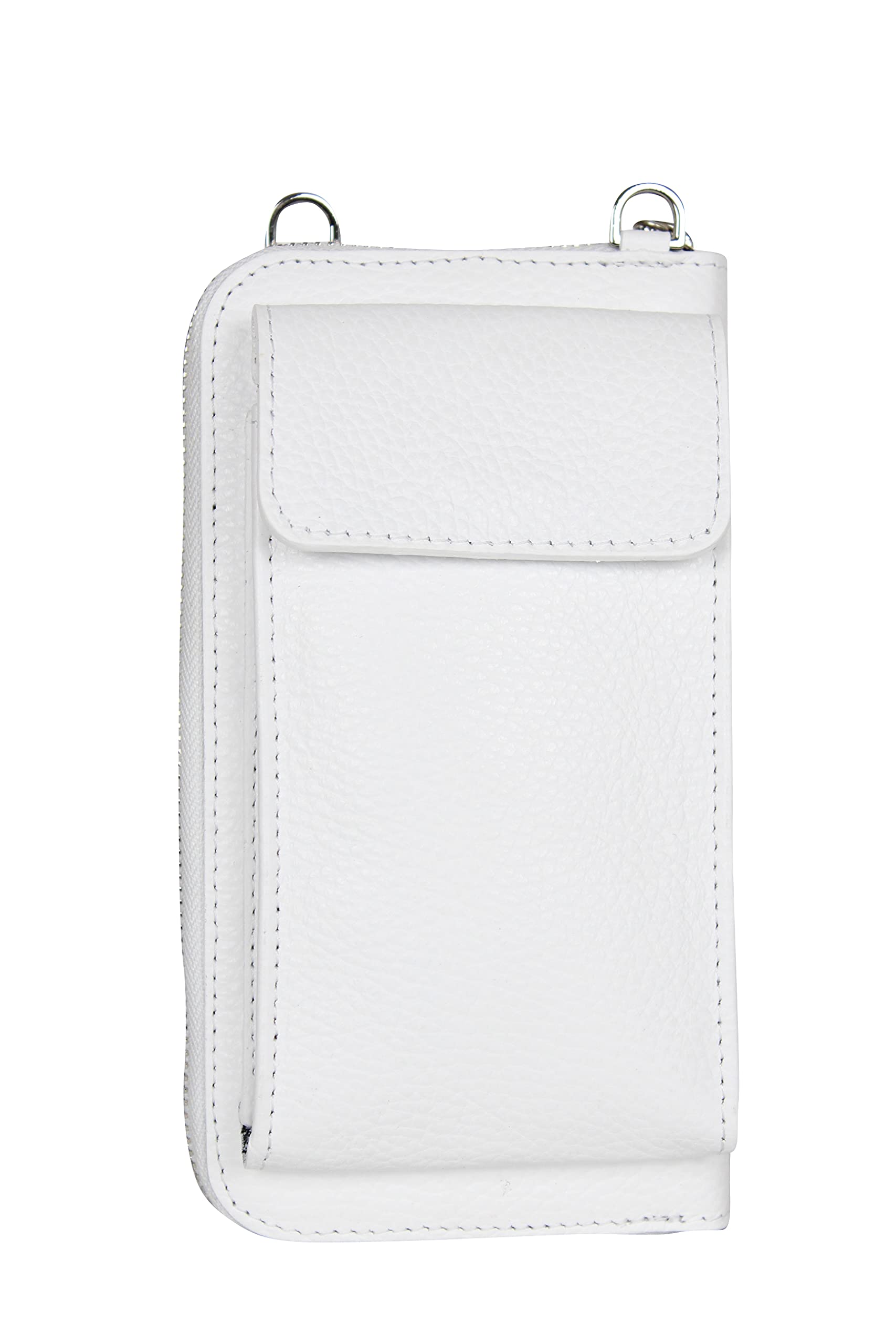 AmbraModa GLX21 - multifunktionale Damen Handytasche, Umhängetasche, Geldbörse aus echtem Leder, geeignet für Handys bis 6,5 Zoll