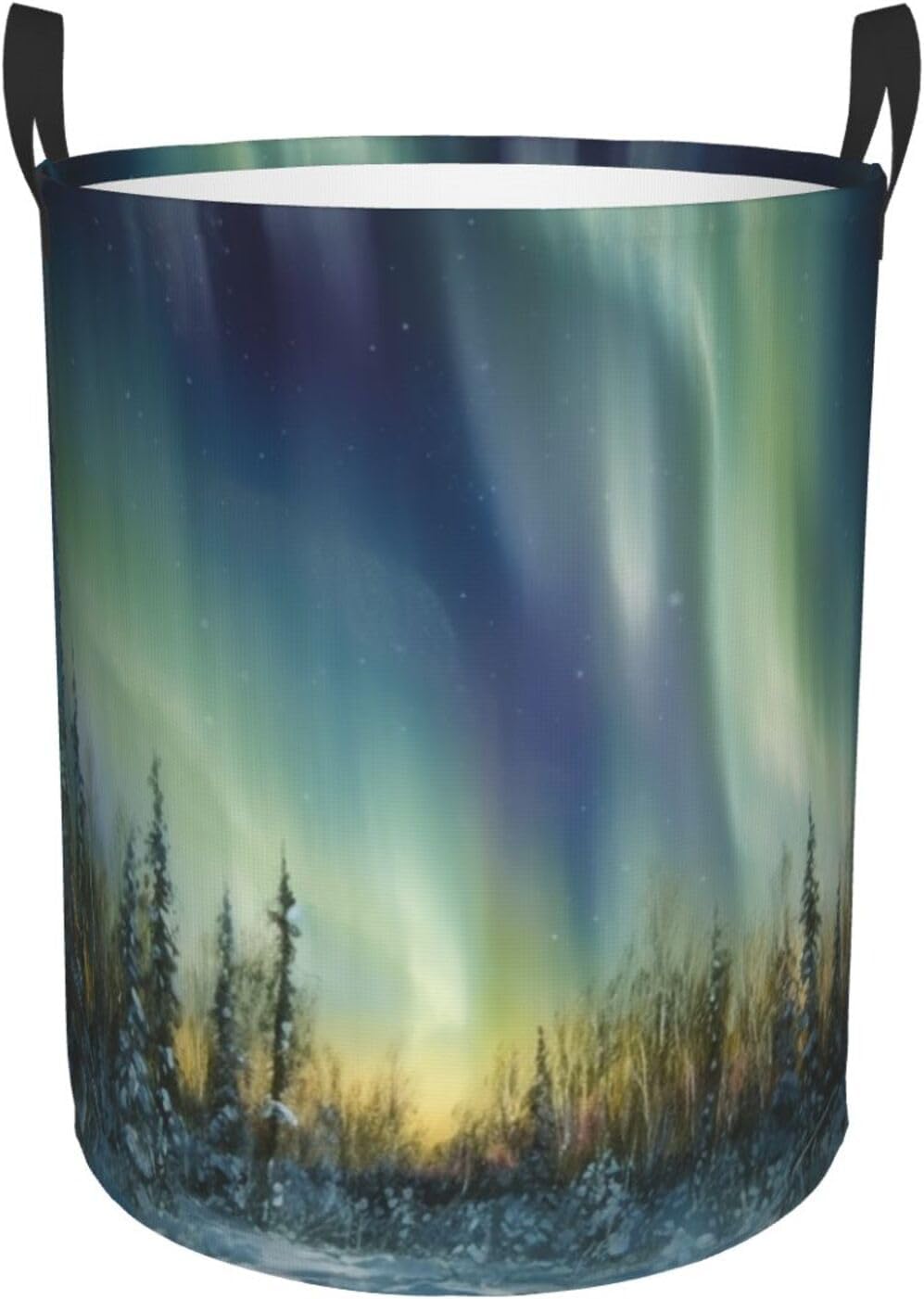 Aurora Laundry Basket With Handles, Foldable Laundry Hamper Oxford Cloth Dirty Clothes Basket Waterproof Clothes Toys Storage Bin Organizer for Bedroom Bathroom Dorm