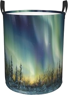 Aurora Laundry Basket With Handles, Foldable Laundry Hamper Oxford Cloth Dirty Clothes Basket Waterproof Clothes Toys Storage Bin Organizer for Bedroom Bathroom Dorm